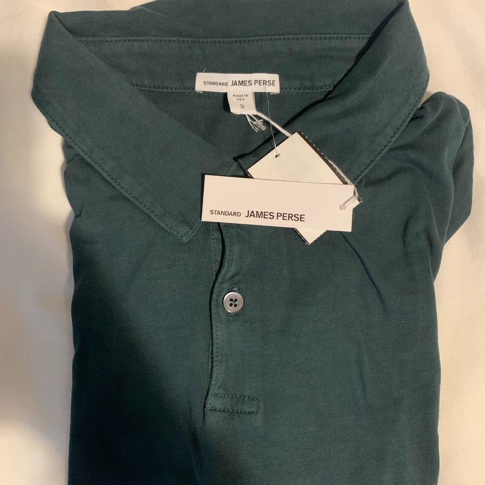James Perse Green Polo Large